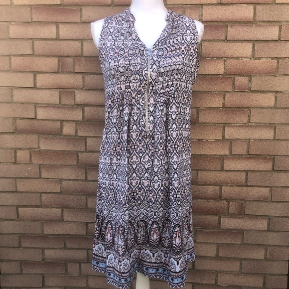 Hope & Harlow Sleeveless Boho Print Dress - Picture 1 of 10